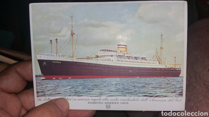 Coleccionismo papel secante: Secante formato postal de barco - Foto 1