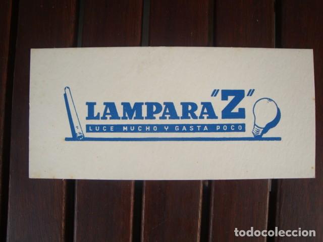 Coleccionismo papel secante: LAMPARAS Z - Foto 1