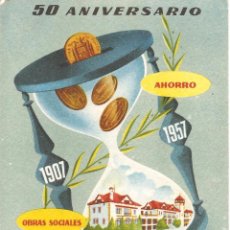 Coleccionismo Papel secante: SECANTE, CAJA DE AHORROS MUNICIPAL DE BILBAO, 50 ANIVERSARIO 1907-1957, NUEVO