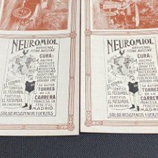 Coleccionismo Papel secante: NEUROMIAL, MADRID. 2 SECANTES PUBLICIDAD CON MOTIVO DE COCHES. MUY BUEN ESTADO. FARMACIA. Lote 234934950