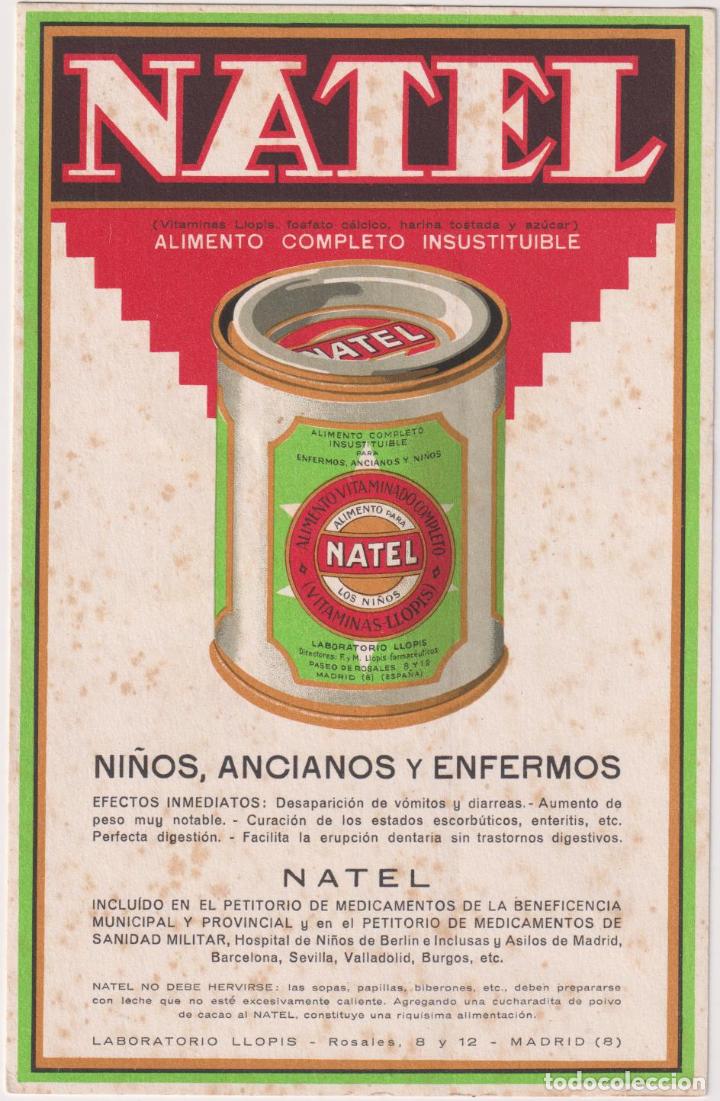 Coleccionismo Papel secante: Natel Secante (24,5x15,5) Publicidad. Laboratorios Llopis. SIN USAR