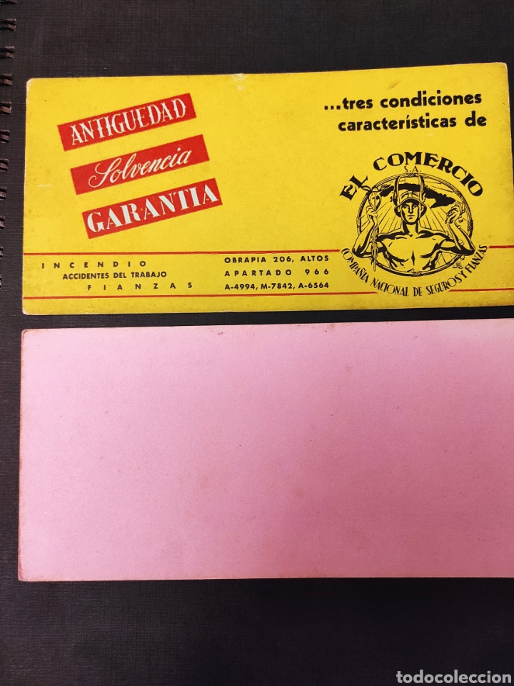 Coleccionismo papel secante: Papel secante EL COMERCIO lote de dos - Foto 2