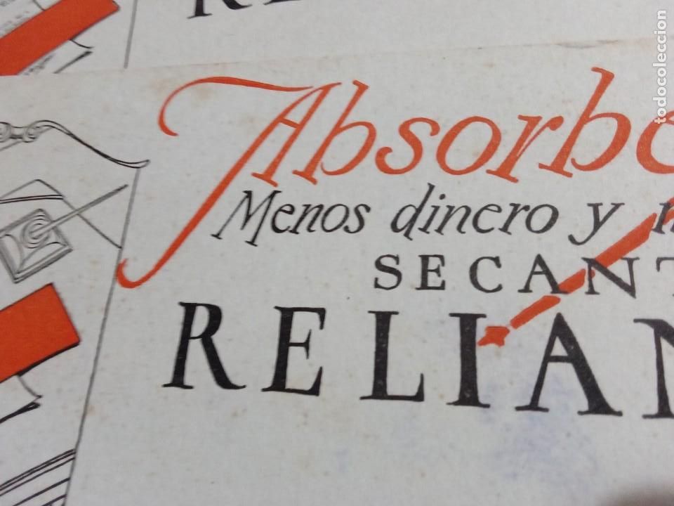 Coleccionismo papel secante: Papel secante Reliance. - Foto 2