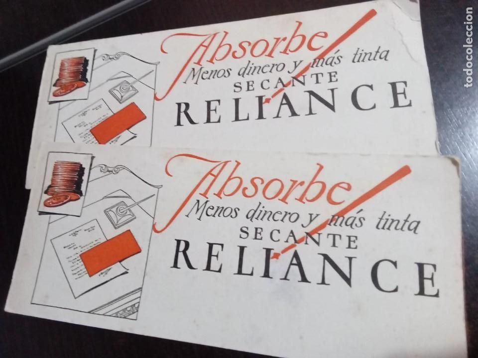 Coleccionismo papel secante: Papel secante Reliance. - Foto 1