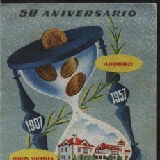 Coleccionismo Papel secante: SECANTE, CAJA DE AHORROS MUNICIPAL DE BILBAO, 50 ANIVERSARIO 1907-1957 16X11,5 CM. Lote 344058543