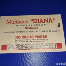 Coleccionismo Papel secante: ISIDRO RICO MIRALLES - MUÑECAS DIANA - ONIL ( ALICANTE ) - PAPEL SECANTE - AÑOS 40. Lote 362986915