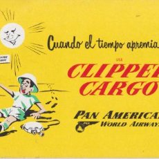 Collectionnisme Papier buvard: PAPEL SECANTE CLIPPER CARGO - PAN AMERICAN WORLD AIRWAYS. Lote 363902446