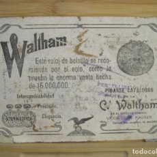 Coleccionismo Papel secante: RELOJES WALTHAM-RELOJ DE BOLSILLO-PAPEL SECANTE PUBLICIDAD-VER FOTOS-(K-8760). Lote 389092439