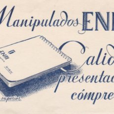 Coleccionismo Papel secante: MANIPULADOS ENRI - SECANTE SUPERIOR - CALIDAD - PRESENTACIÓN - CÓMPRELOS - IMPECABLE - 209X136MM