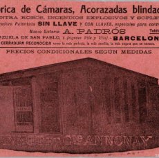 Coleccionismo Papel secante: FÁBRICA DE CÁMARAS, ACORAZADAS BLINDADAS - NUEVO SISTEMA A. PADRÓS - THANNOT ET CIE - ANNONAY