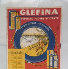 Coleccionismo Papel secante: SECANTE Y CALENDARIO 1932 PUBLICIDAD GLEFINA Y LASA LABORATORIOS ANDRÓMACO.
