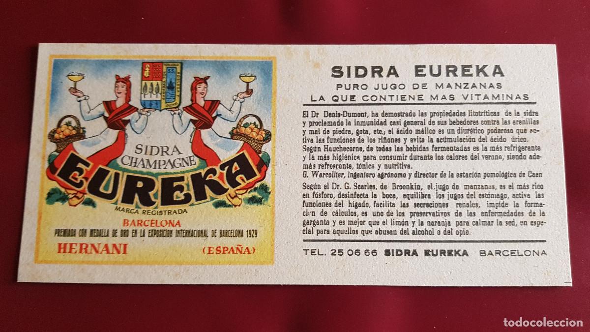 Coleccionismo papel secante: PAPEL SECANTE - SIDRA EUREKA HERNANI - Foto 1