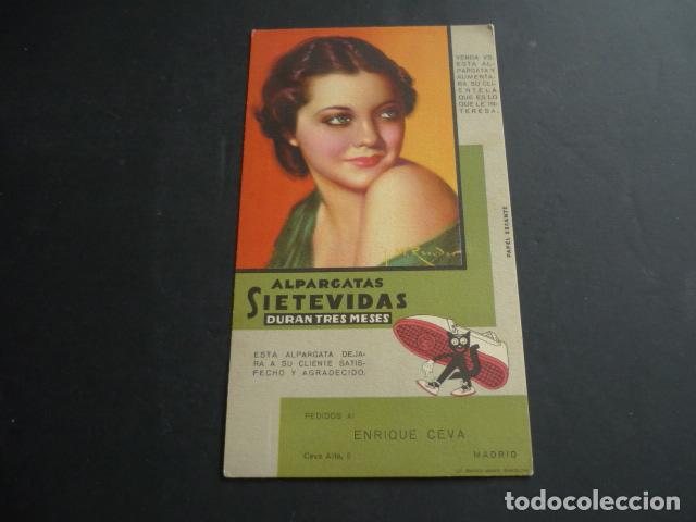 Coleccionismo Papel secante: ALPARGATAS SIETEVIDAS MADRID PUBLICIDAD SECANTE 12 X 21 CM