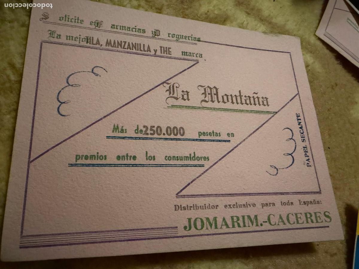 Coleccionismo Papel secante: Papel secante la monta&ntilde;a jomarim caceres