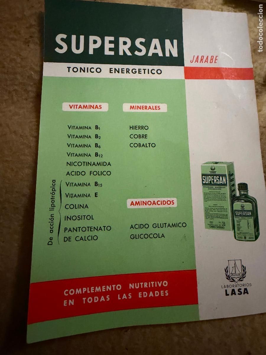 Coleccionismo Papel secante: Papel secante jarabe supersan