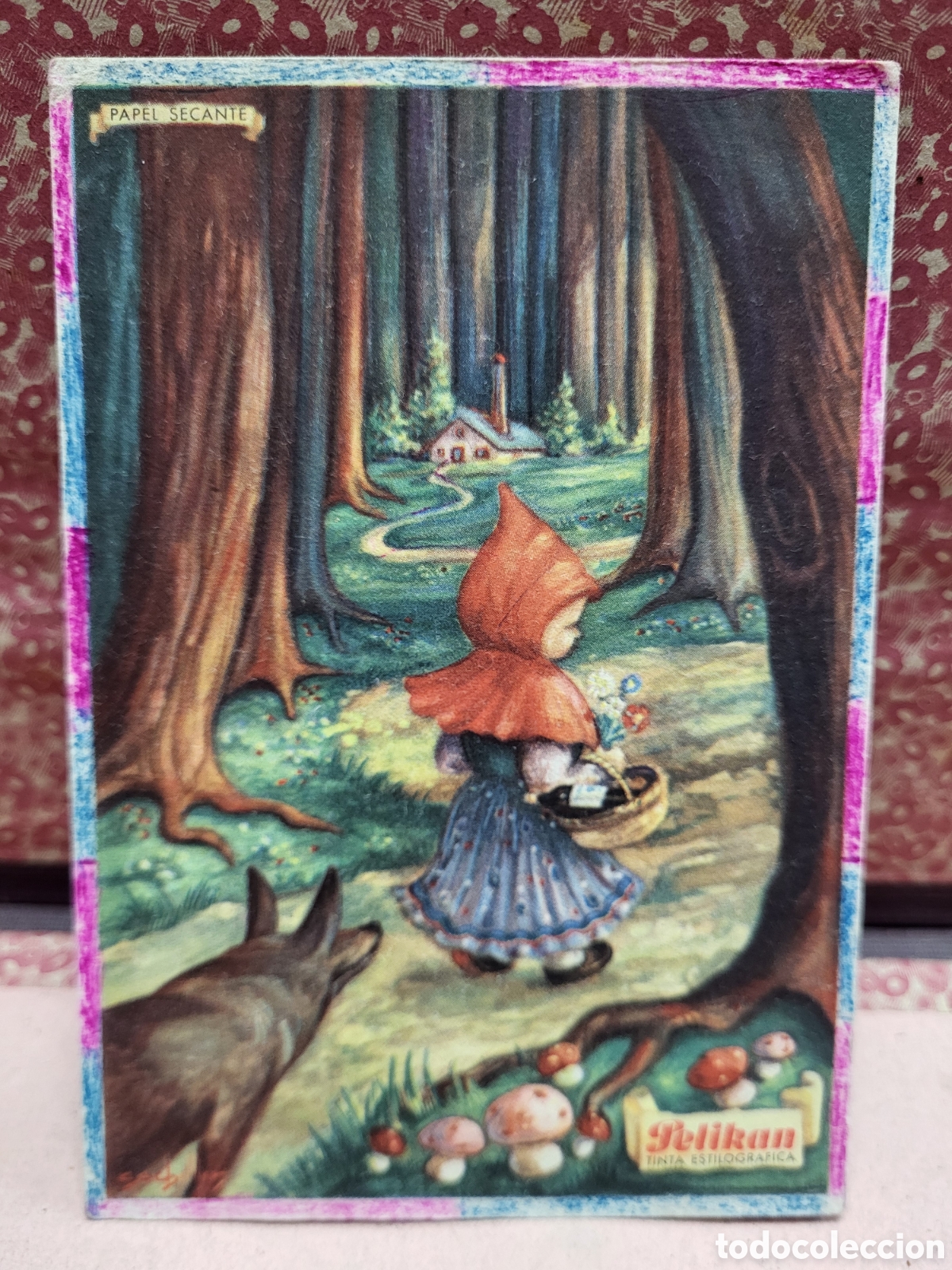 Coleccionismo Papel secante: ANTIGUO PAPEL SECANTE PUBLICIDAD TINTA PELIKAN CAPERUCITA ROJA