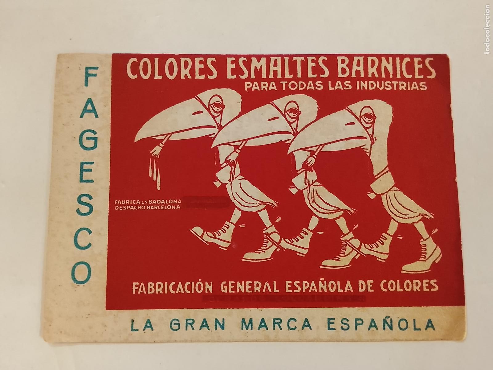 Coleccionismo Papel secante: FAGESCO FABRICACION GENERAL ESPA&Ntilde;OLA DE COLORES -LETRAS AZULES- PAPEL SECANTE -VER FOTOS-(K-15.259)