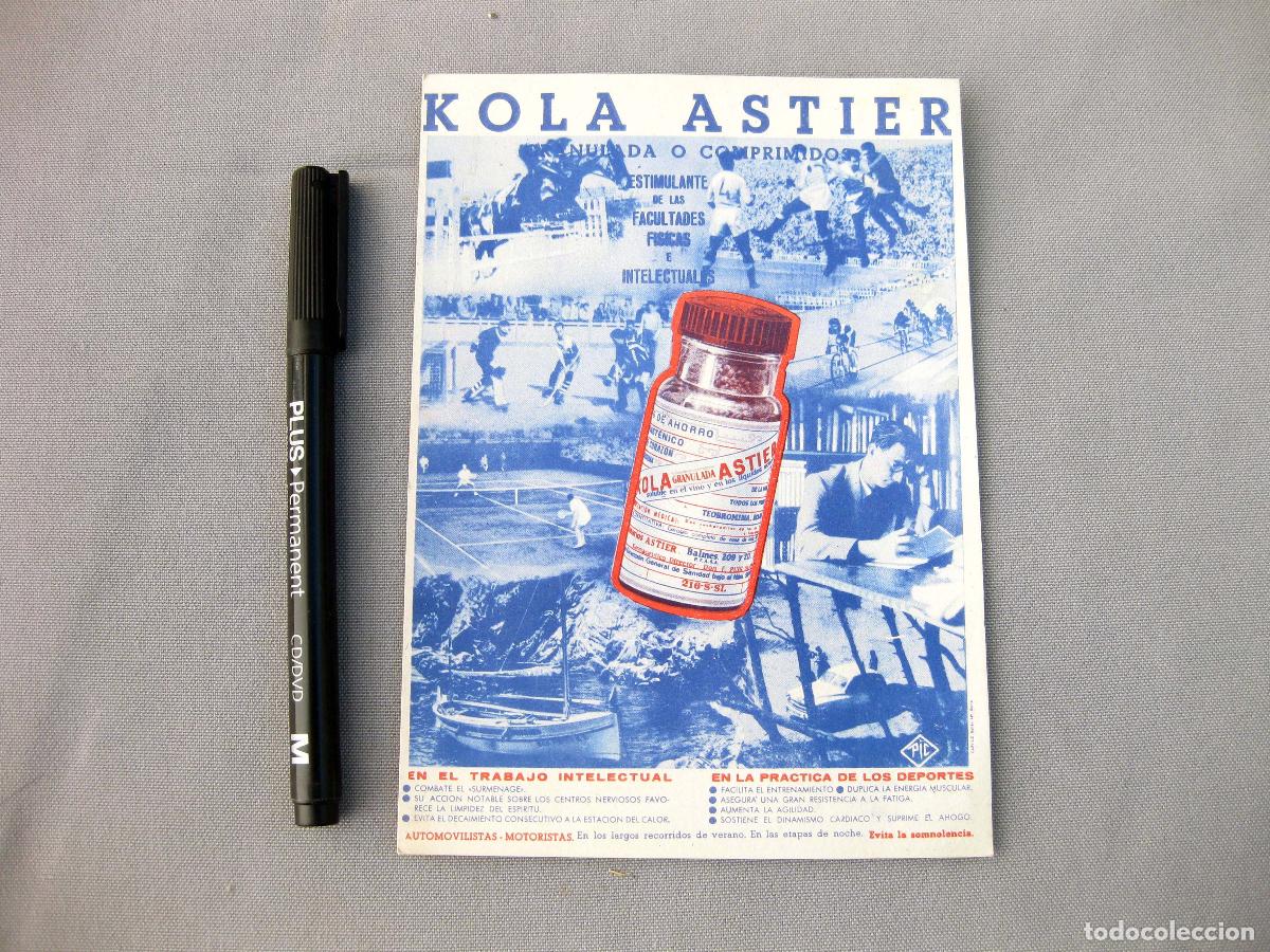 Sammeln von L&ouml;schpapier: PAPEL SECANTE PUBLICITARIO DE KOLA ASTIER. FARMACIA