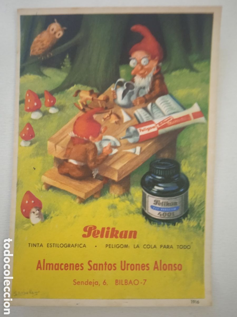Coleccionismo Papel secante: PAPEL SECANTE PELIKAN 1916 ALMACENES SANTOS URONES ALONSO BILBAO NUEVO SIN USO