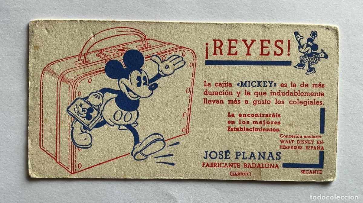 Coleccionismo Papel secante: PAPEL SECANTE CARTERA CAJITA MICKEY MOUSE WALT DISNEY JOS&Eacute; PLANAS BADALONA BARCELONA
