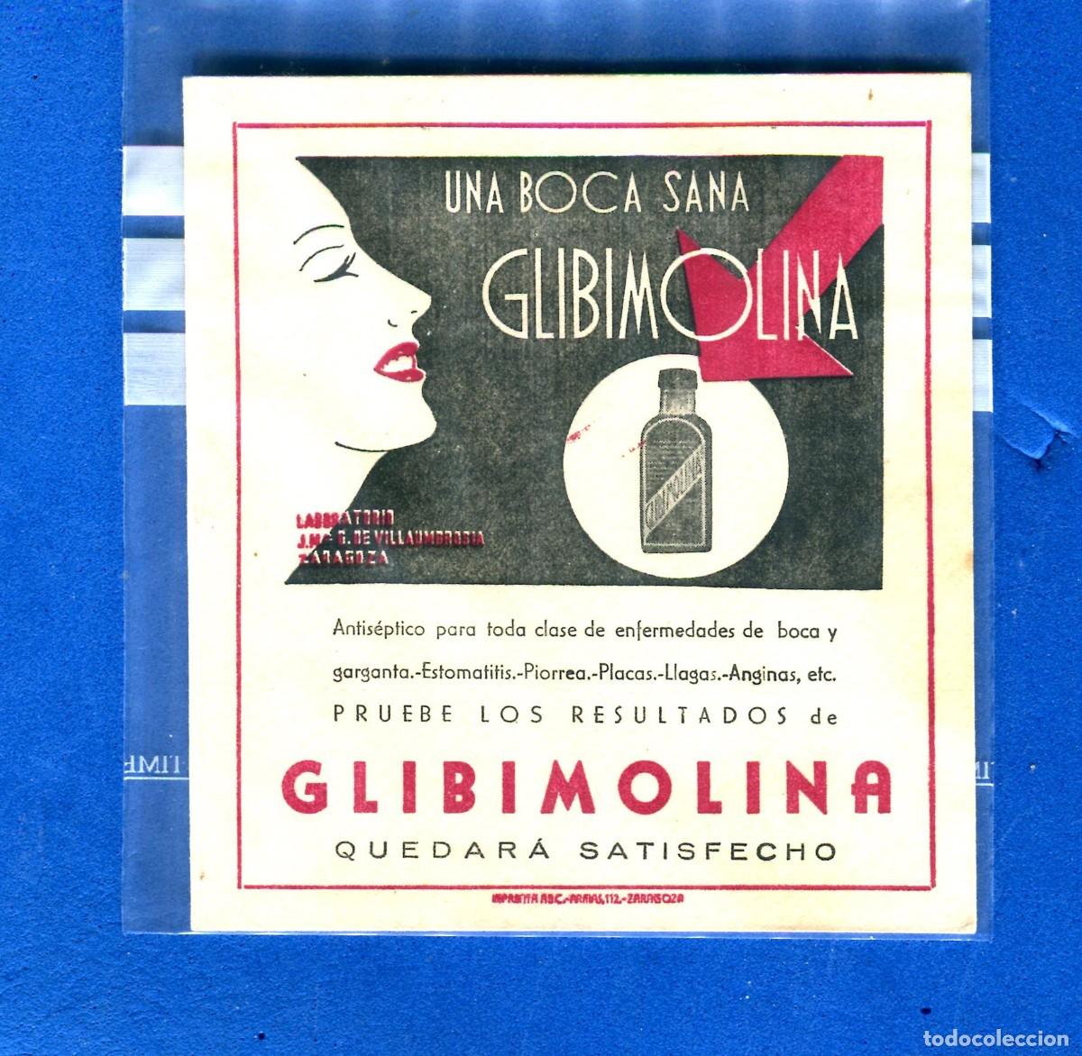 Coleccionismo Papel secante: ANTIGUO PAPEL SECANTE MEDICINA GLIBIMOLINA
