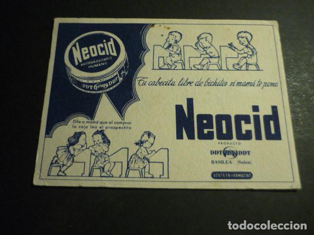 Coleccionismo Papel secante: PAPEL SECANTE PUBLICIDAD DE FARMACIA NEOCID 9,5 X 12,5 CM