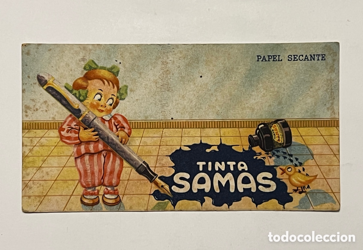 Coleccionismo Papel secante: TINTA SAMAS.., Valencia.. Papel Secante.. (h.1950?) Medidas: 8 x 14,5 cm.,
