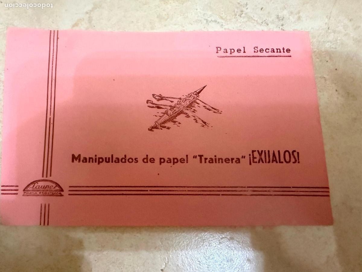 Coleccionismo papel secante: Papel secante trainera - Foto 1