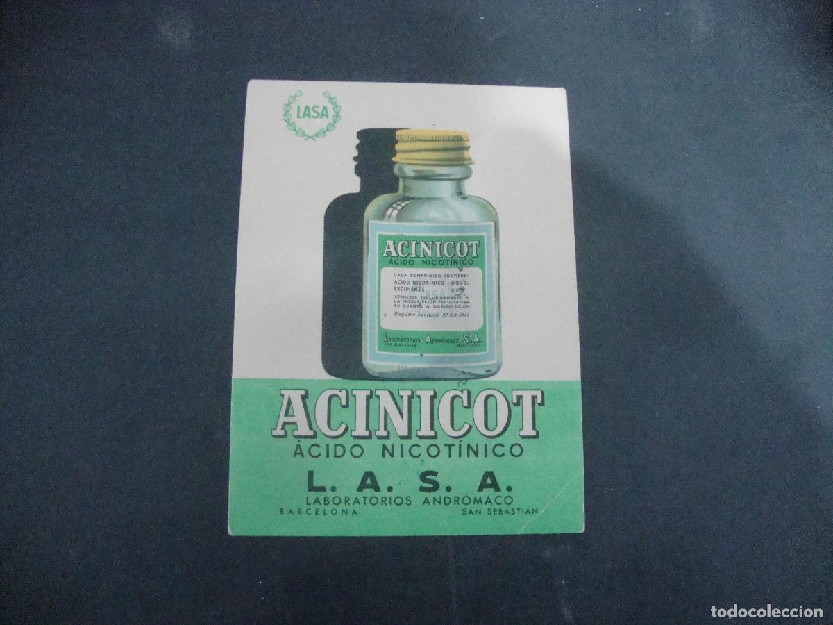 Coleccionismo papel secante: PAPEL SECANTE ACINICOT ACIDO NICOTINICO