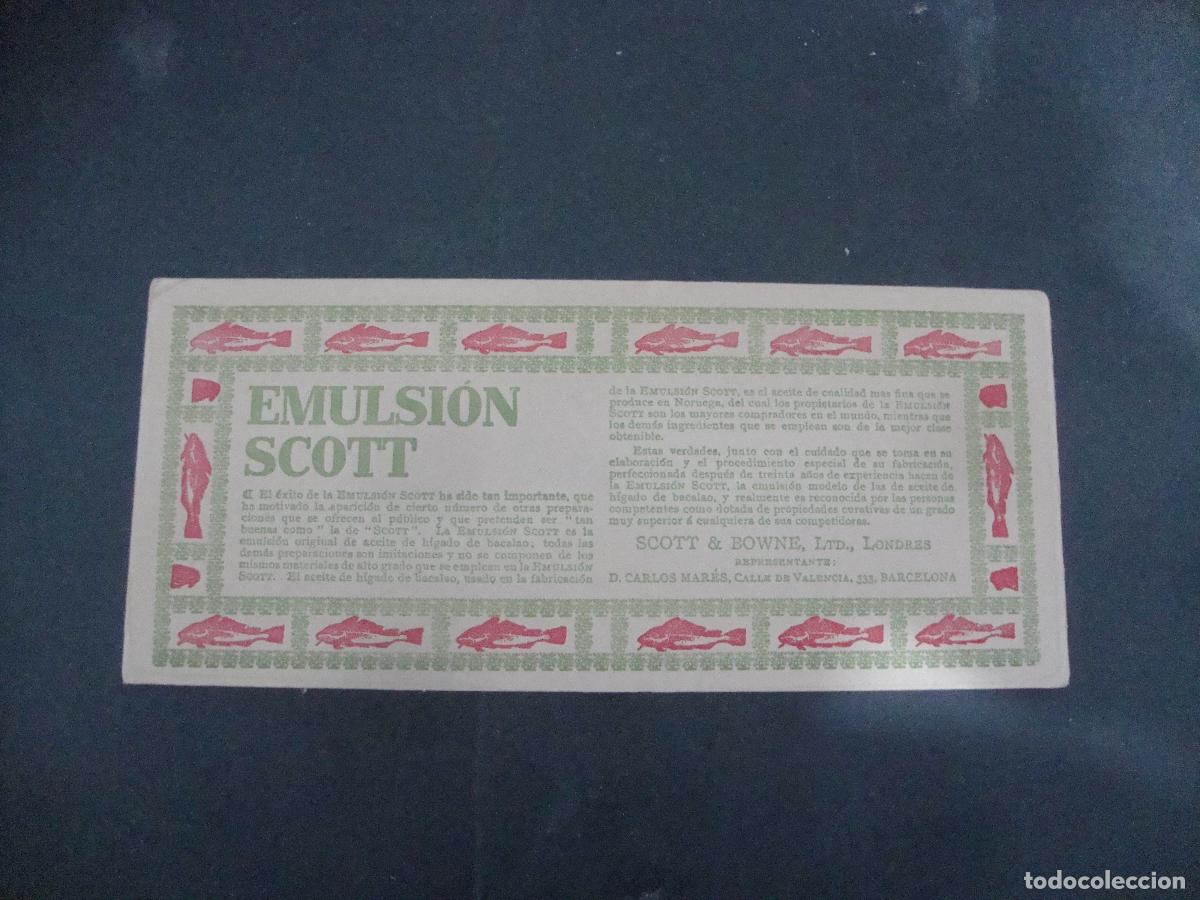 Coleccionismo papel secante: PAPEL SECANTE EMULSION DE SCOTT - Foto 1
