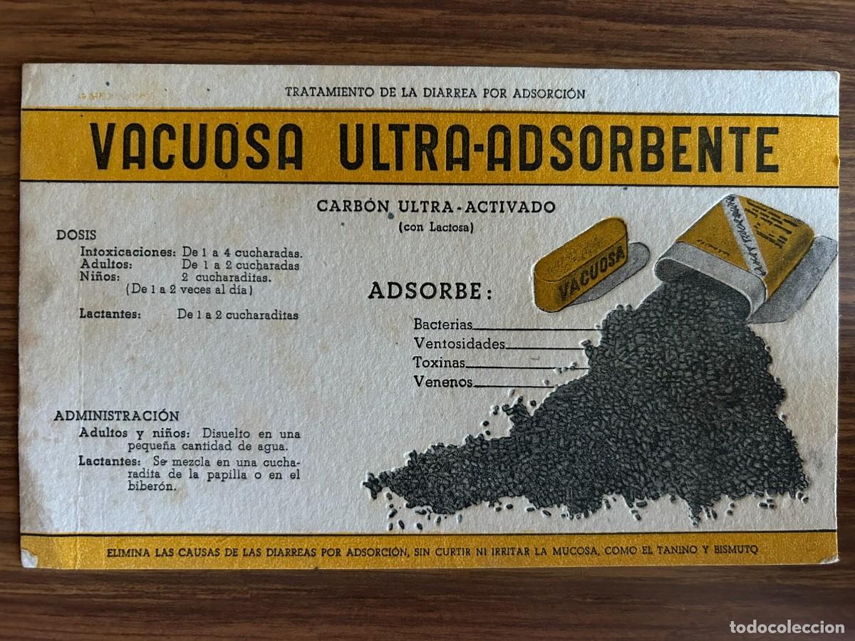Coleccionismo papel secante: PAPEL SECANTE PROMOCIONAL DE MEDICAMENTO VACUOSA ULTRA-ADSORBENTE - 1948 - LABORATORIOS LAINCO