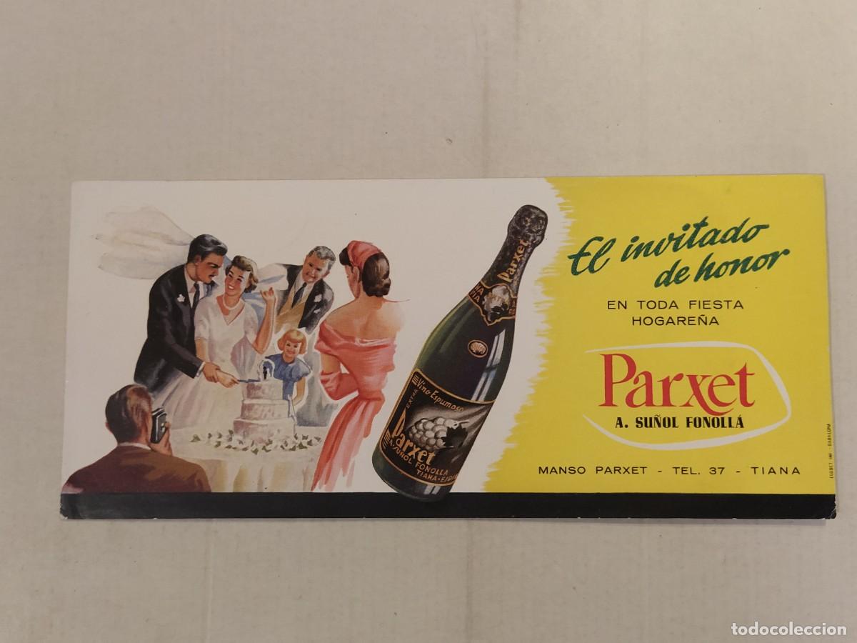 Collectionnisme Papier buvard: CAVA PARXET GRAN RESERVA - MAS PARXET A. SU&Ntilde;OL FONOLLA , TIANA - PAPEL SECANTE - PUBLICIDAD CHAMPA&Ntilde;A