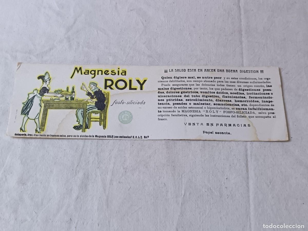 Collectable Blotting Paper: Antiguo Papel Secante, publicidad de farmacia, Magnesia Roly