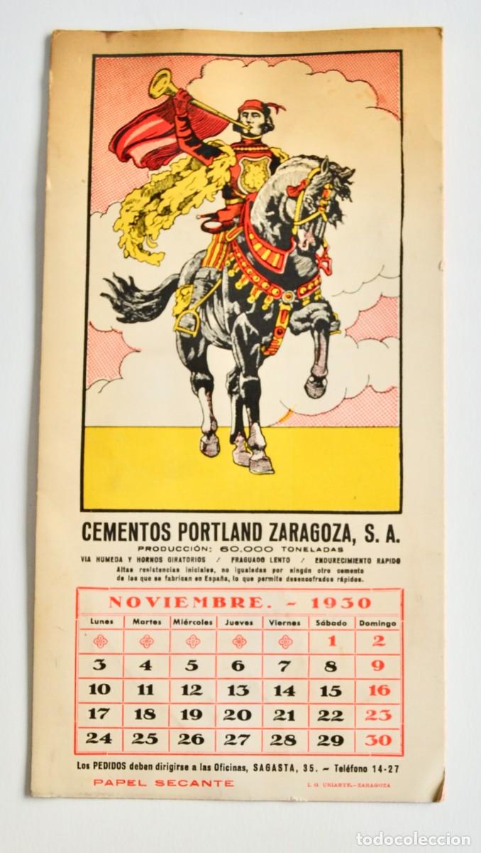 Collezionismo Carta assorbente: Precioso Papel Secante Publicitario. &rdquo;Cementos Portland Zaragoza S.A.&rdquo;. A&ntilde;o 1930. Buen estado