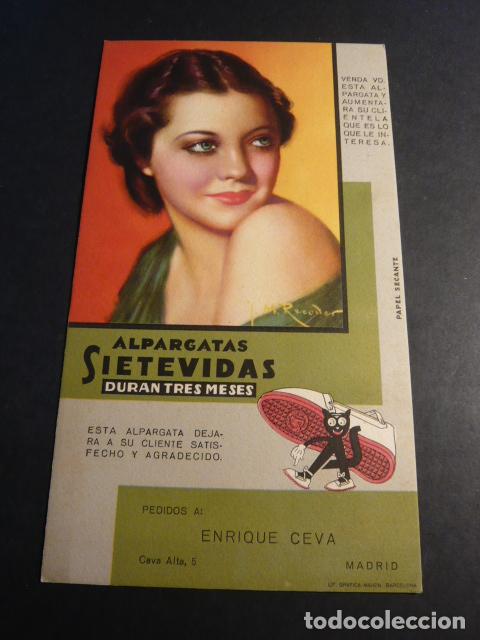 Collectable Blotting Paper: ALPARGATAS SIETEVIDAS MADRID PUBLICIDAD SECANTE 12 X 21 CM