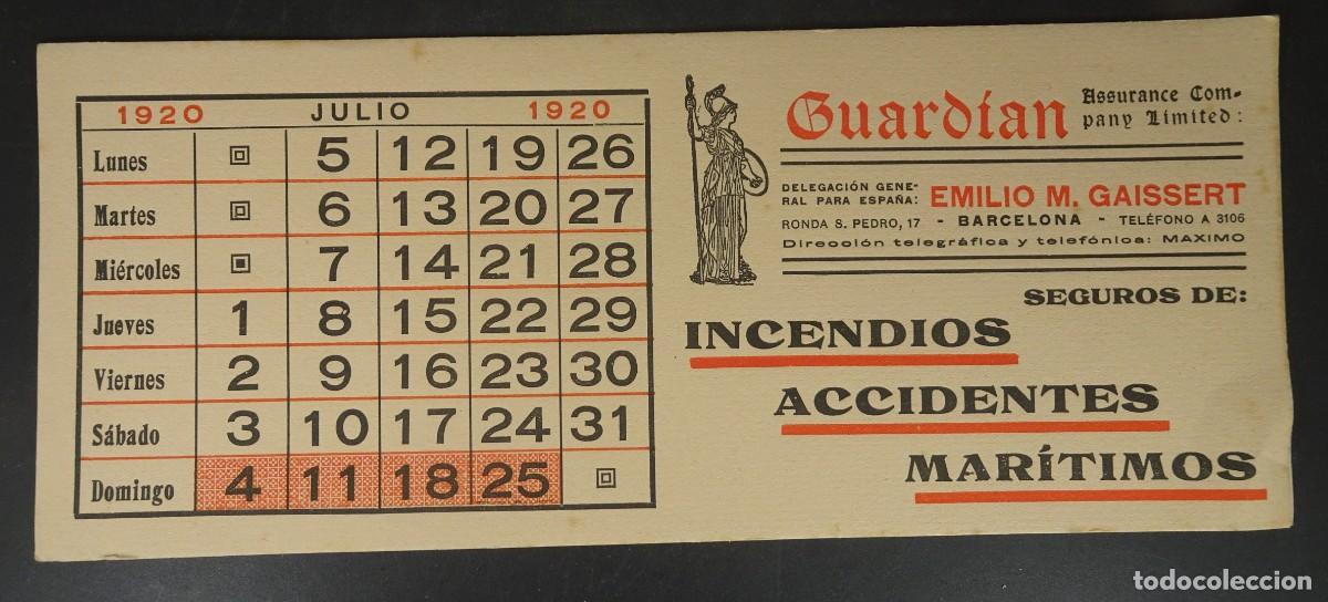 Colecionismo Mata-borr&atilde;o: ANTIGUA PUBLICIDAD, COMPA&Ntilde;&Iacute;A SEGUROS GUARDI&Aacute;N, BARCELONA, VER FOTOS