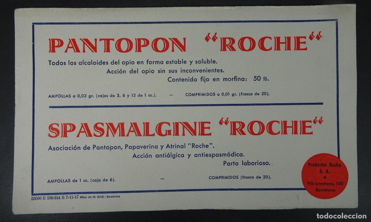 Collectable Blotting Paper: ANTIGUO PAPEL SECANTE PUBLICIDAD, PANTOPON, FARMAC&Eacute;UTICA ROCHE ,OPI&Aacute;CEOS, VER FOTOS