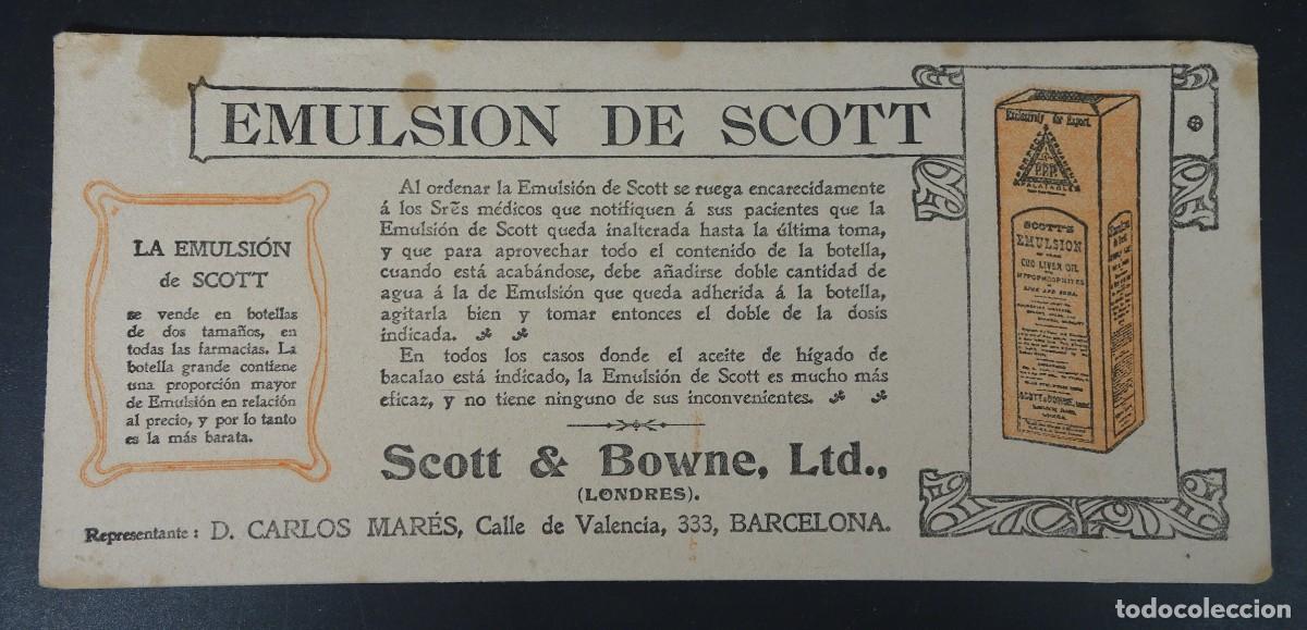 Collectable Blotting Paper: ANTIGUO PAPEL SECANTE PUBLICIDAD, EMULSION DE SCOTT, ACEITE H&Iacute;GADO DE BACALAO, VER FOTOS