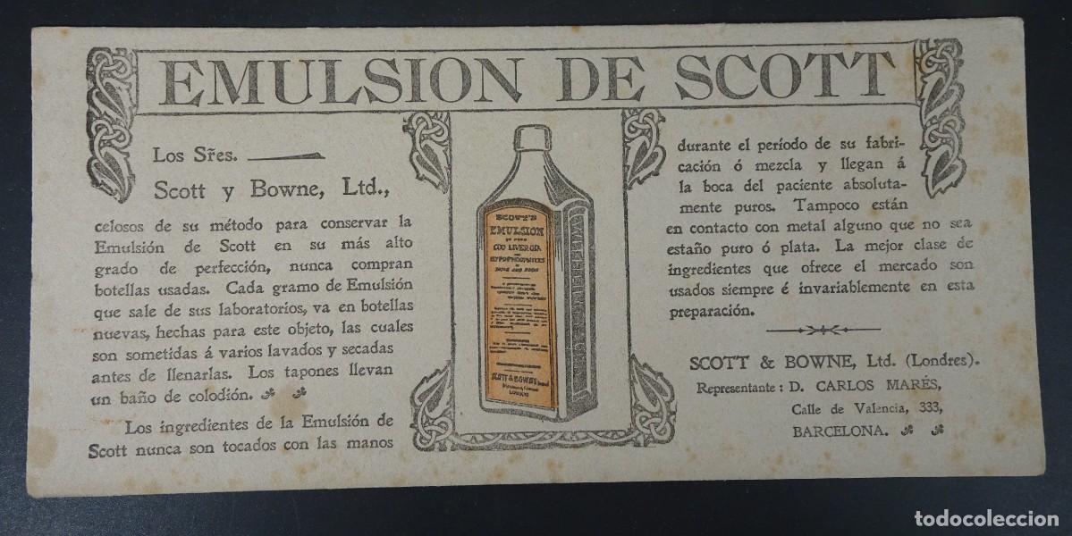 Collectable Blotting Paper: ANTIGUO PAPEL SECANTE PUBLICIDAD, EMULSION DE SCOTT, ACEITE H&Iacute;GADO DE BACALAO, VER FOTOS
