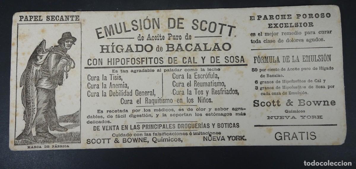 Collectable Blotting Paper: ANTIGUO PAPEL SECANTE PUBLICIDAD, EMULSION DE SCOTT, ACEITE H&Iacute;GADO DE BACALAO, VER FOTOS