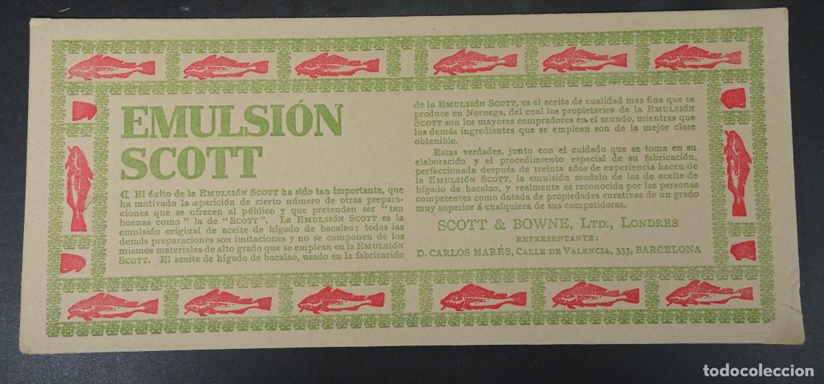 Collectable Blotting Paper: ANTIGUO PAPEL SECANTE PUBLICIDAD, EMULSION DE SCOTT, ACEITE H&Iacute;GADO DE BACALAO, VER FOTOS