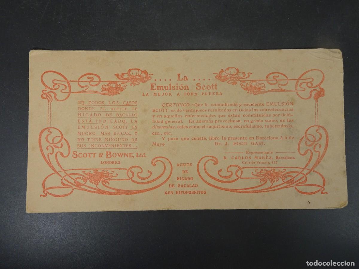 Collectable Blotting Paper: ANTIGUO PAPEL SECANTE PUBLICIDAD, EMULSION DE SCOTT, ACEITE H&Iacute;GADO DE BACALAO, VER FOTOS