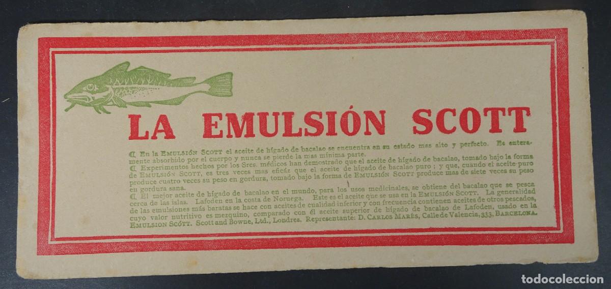 Collectable Blotting Paper: ANTIGUO PAPEL SECANTE PUBLICIDAD, EMULSION DE SCOTT, ACEITE H&Iacute;GADO DE BACALAO, VER FOTOS