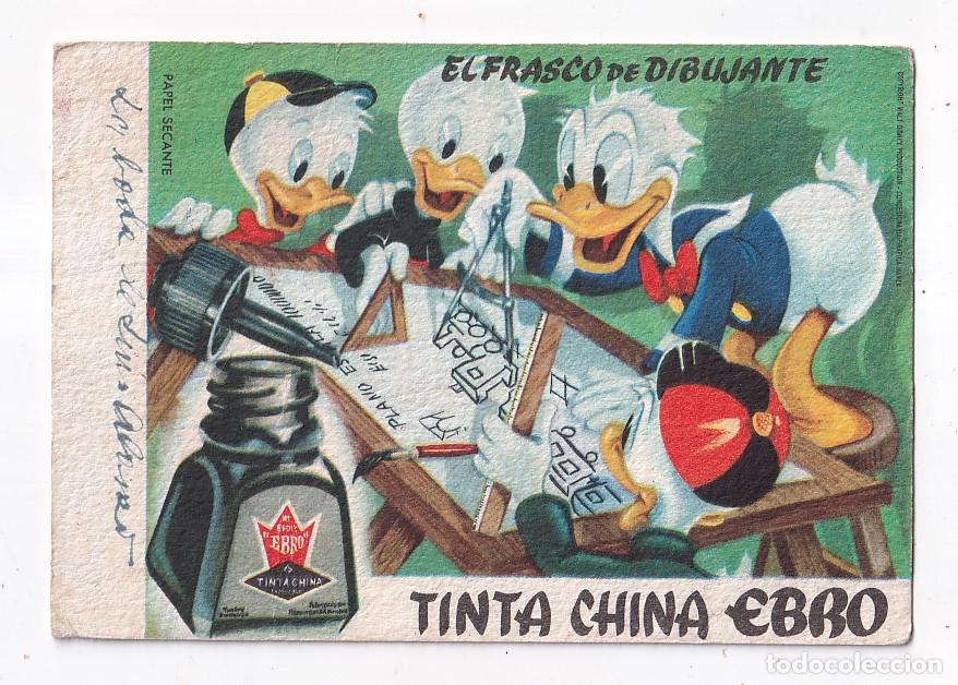 Coleccionismo papel secante: SECANTE. TINTA CHINA EBRO. PATO DONALD. CON ANOTACIONES AL DORSO