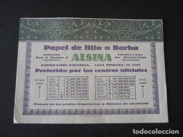 Collectable Blotting Paper: ZARAGOZA ALSINA PAPEL DE HILO O BARBA PUBLICIDAD SECANTE 22 X 16 CM