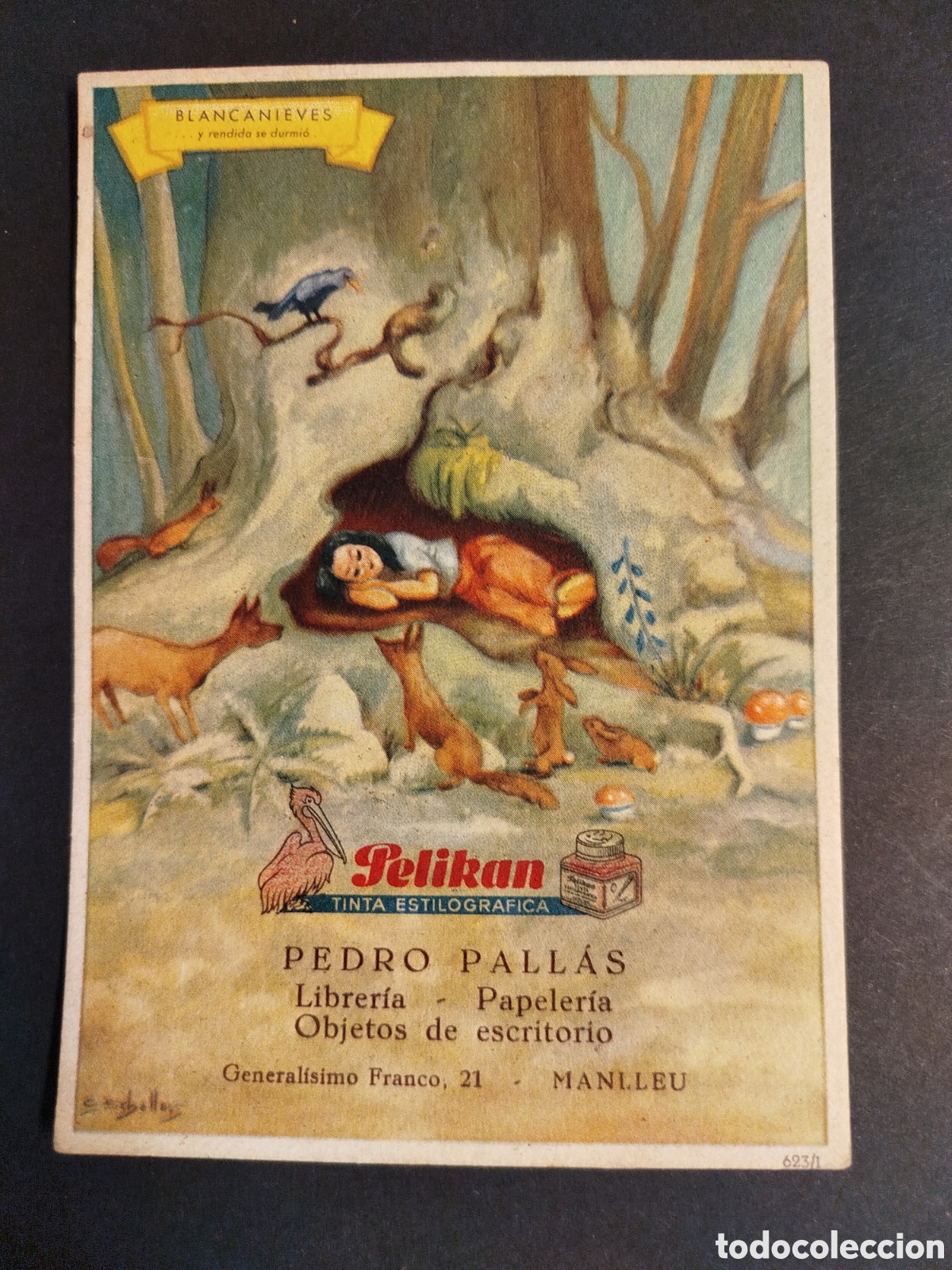 Coleccionismo papel secante: SECANTE PELIKAN BLANCANIEVES 623/1