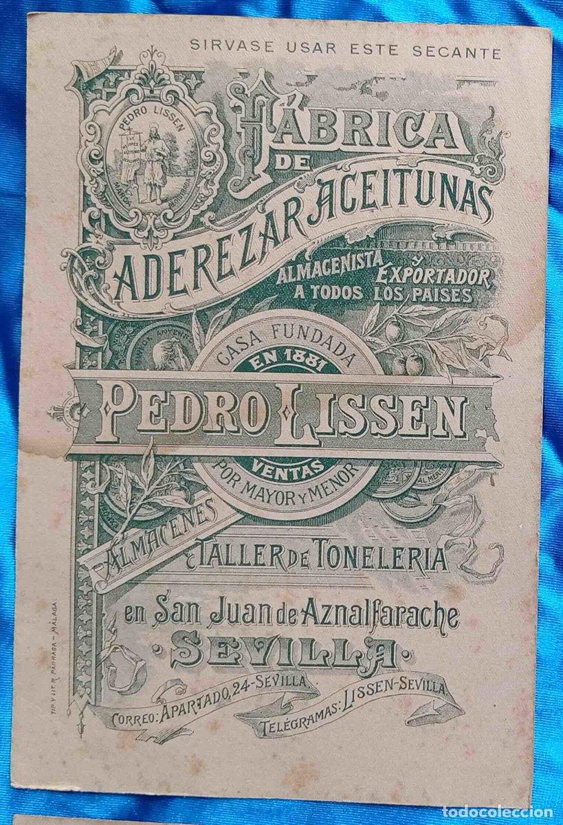 Coleccionismo papel secante: PAPEL SECANTE ROSA/SALM&Oacute;N. F&Aacute;BRICA DE ADEREZAR ACEITUNAS PEDRO LISSEN. SAN JUAN DE AZNALFARACHE, ...
