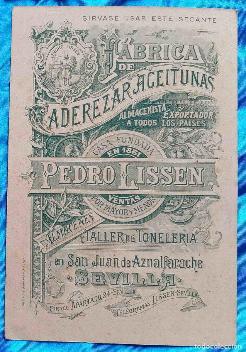 Collectable Blotting Paper: PAPEL SECANTE ROSA/SALM&Oacute;N. F&Aacute;BRICA DE ADEREZAR ACEITUNAS PEDRO LISSEN. SAN JUAN DE AZNALFARACHE, ...