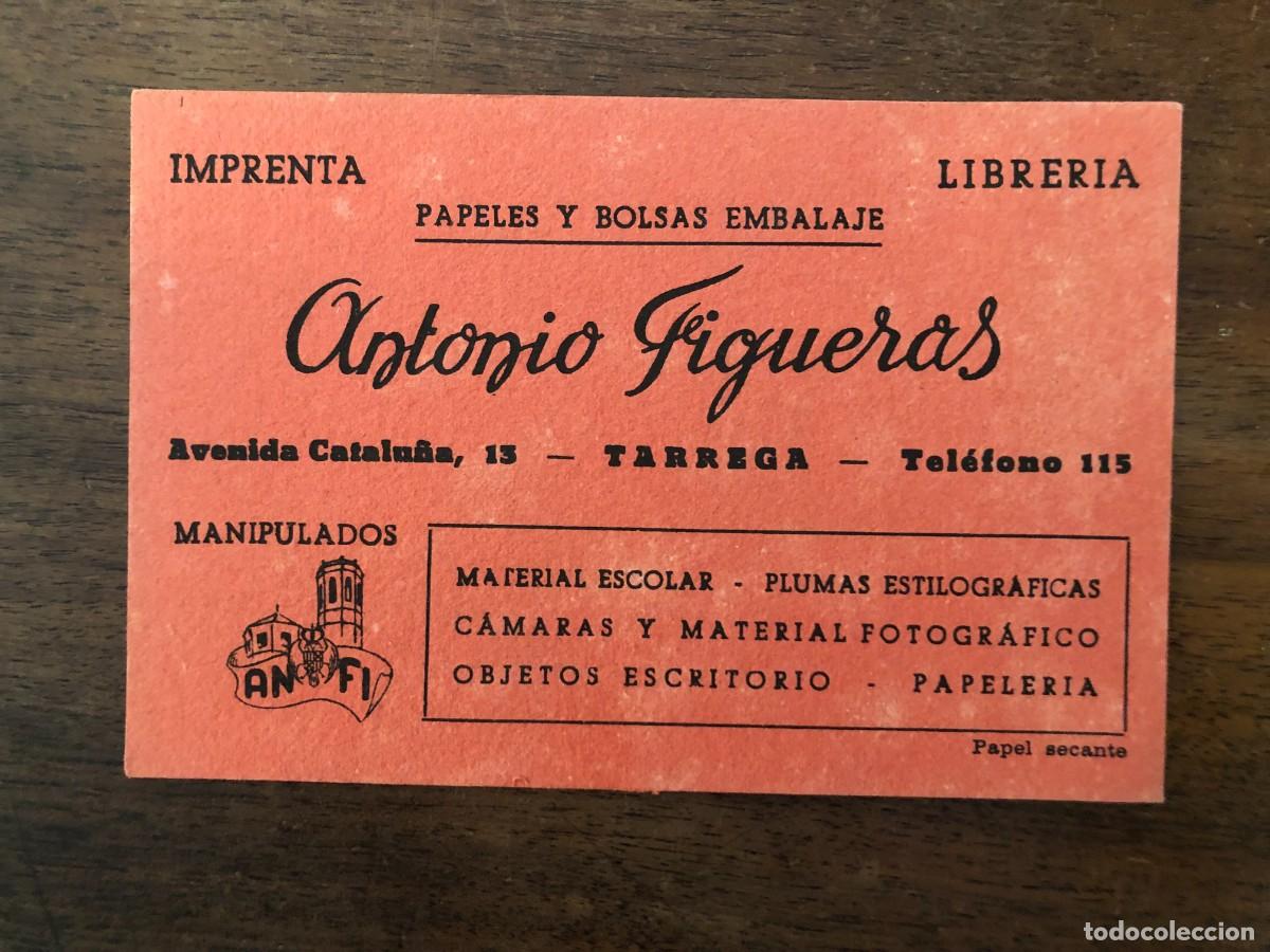 Coleccionismo papel secante: PAPEL SECANTE IMPRENTA Y LIBRER&Iacute;A ANTONIO FIGUERAS, T&Aacute;RREGA.
