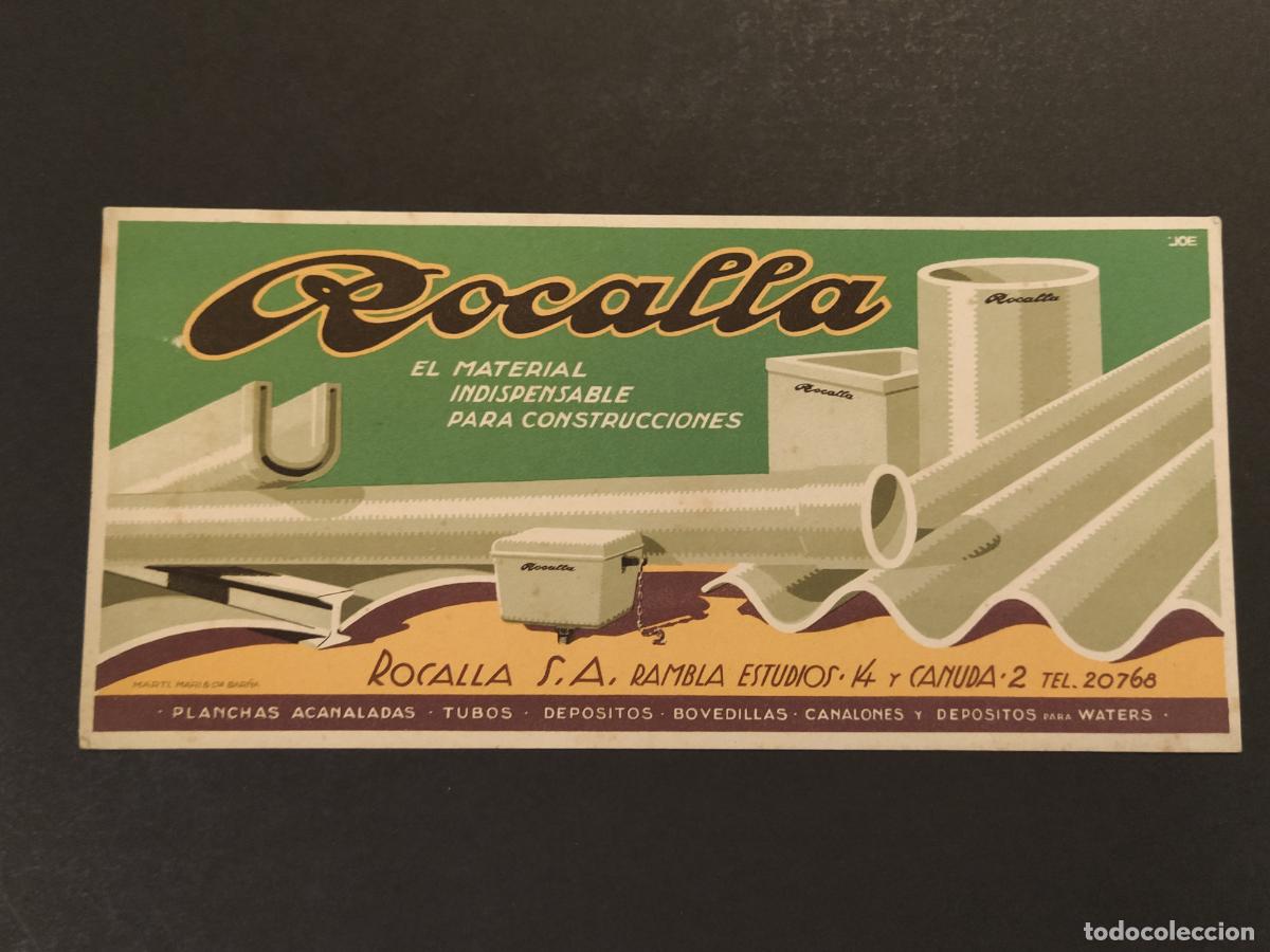 Coleccionismo papel secante: ROCALLA SA - BARCELONA - PUBLICIDAD - PAPEL SECANTE -(K-16.030)